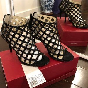 Michael Kors black crystal high heel pumps